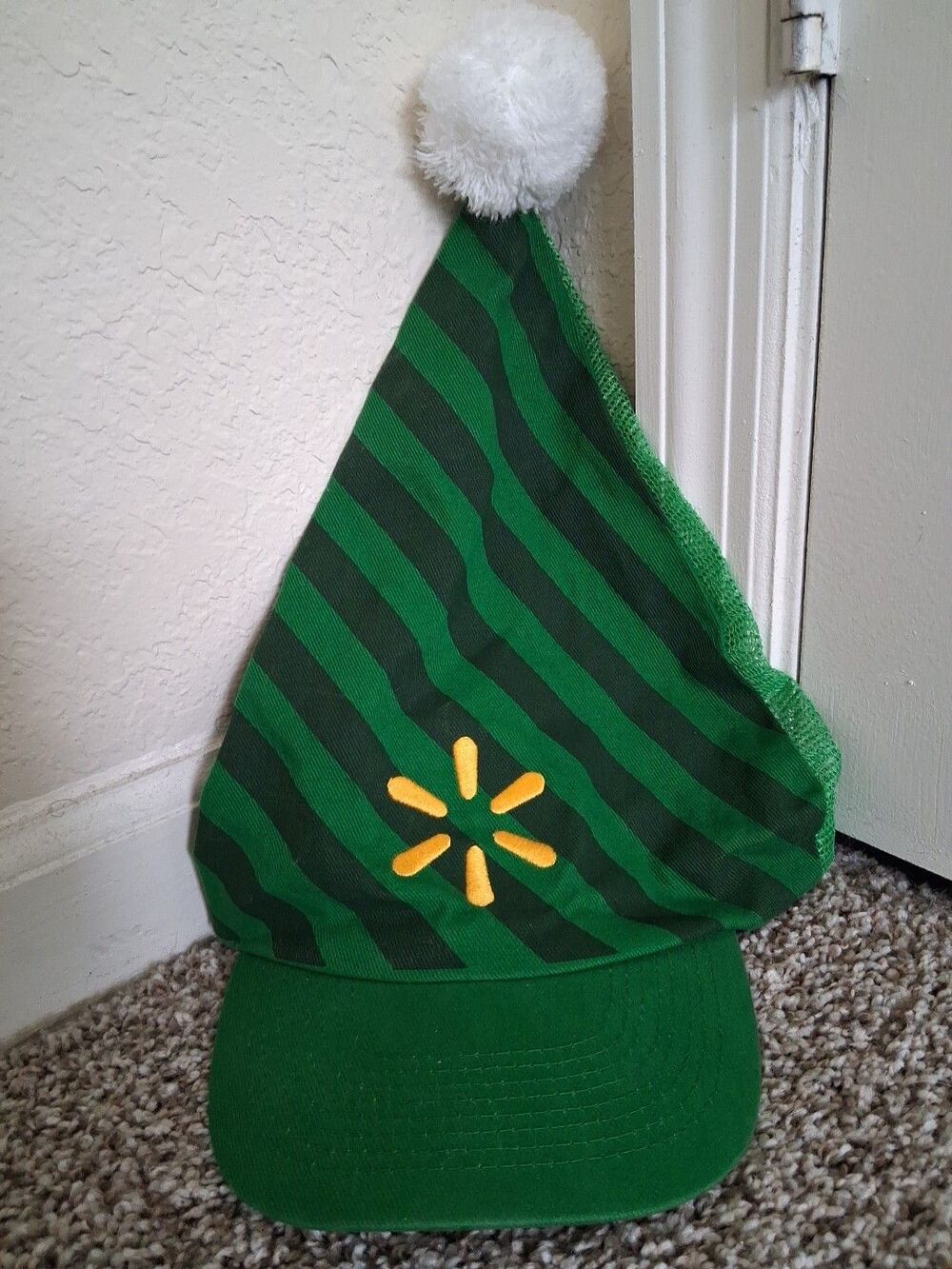 Walmart Associate Green Elf Hat Ball Cap Adjustable Snapback Holiday Santa Xmas